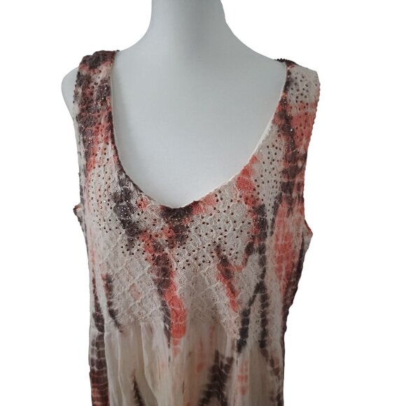Reba Women Tie Dye Sleeveless Dress Size: 3xl - Picture 3 of 8